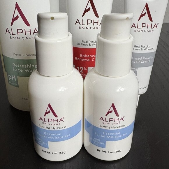ALPHA Skin Care Lot Facial Moisturizer Renewal Cream Wrinkle Repair Face Wash - Picture 2 of 5